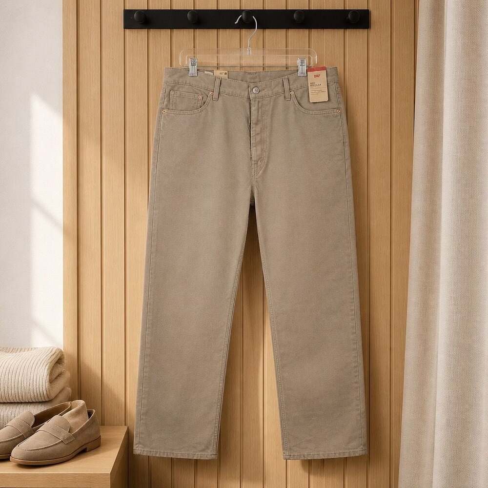 Levi's Men's 505 Regular Fit Stretch Jeans in Khaki/Beige, Size 44x34 #1362